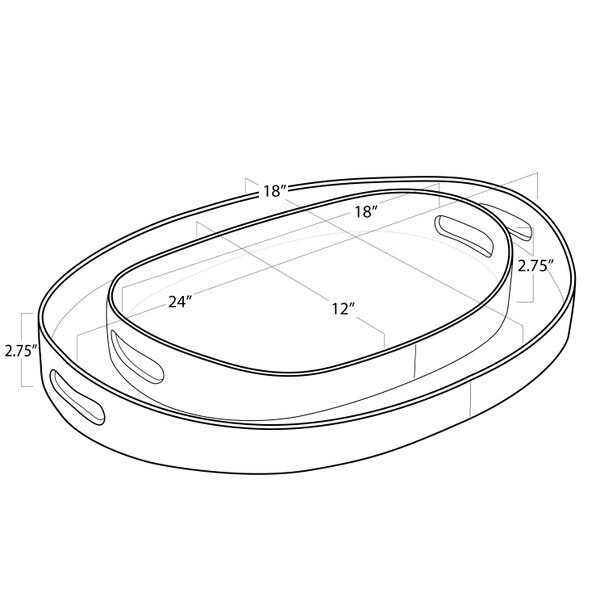 Andres Hair on Hide Tray Set Line Drawing
